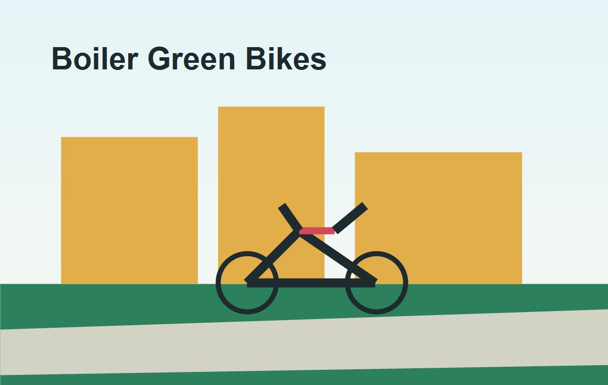 A bicycle parked near campus buildings