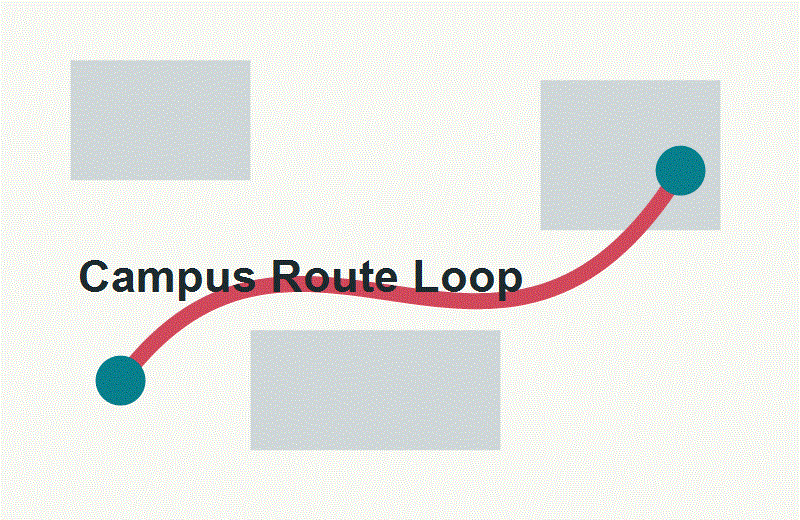 Campus route loop graphic